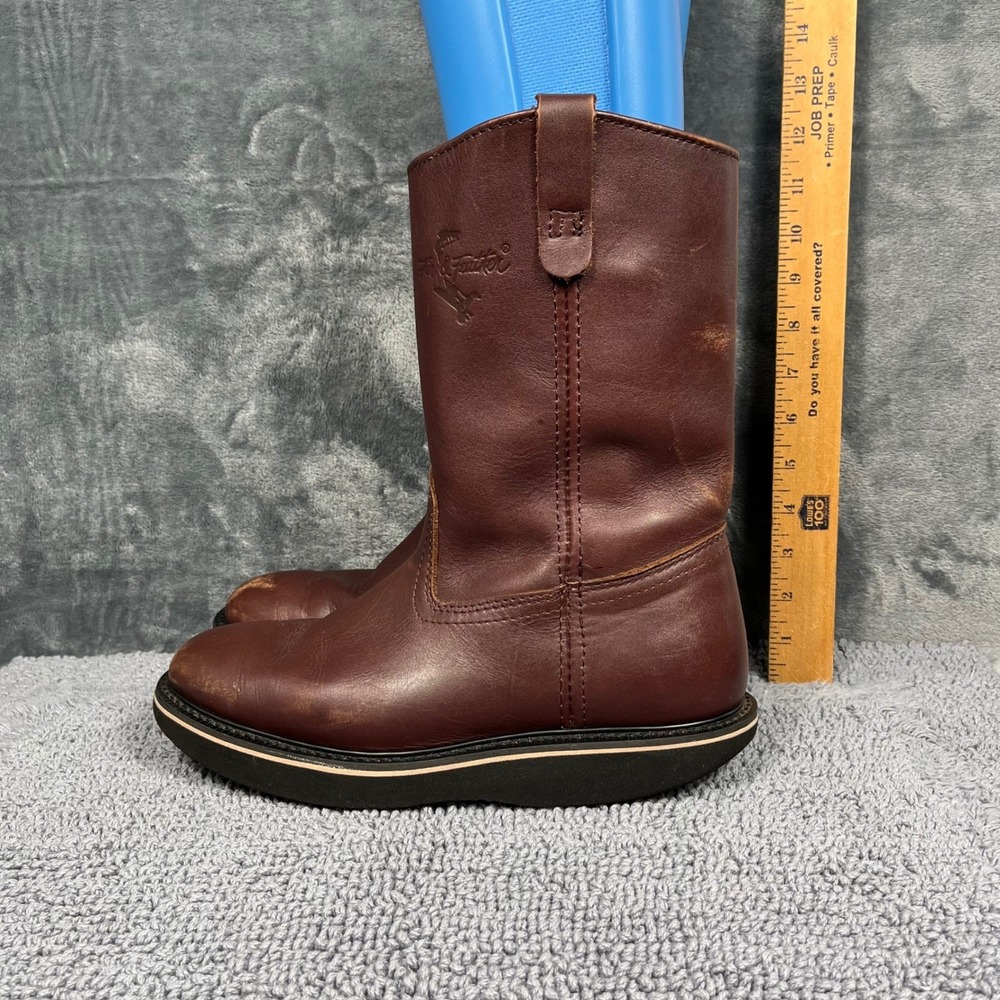 Fin & Feather Mens 8.5 E Brown Leather Wellington Work Boots 992 EVA-TEC Wedge